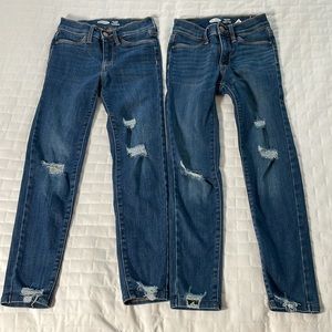 Old Navy girls skinny jeans, both Size 8